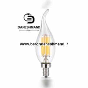 لامپ پایه شمعی لوستری فلامنت 4 وات