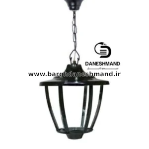 چراغ آویز فلزی کلاسیک زیرشیشه ایی