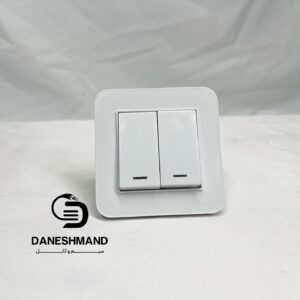 کلید دو پل توکار سفید بکر مدل آتا