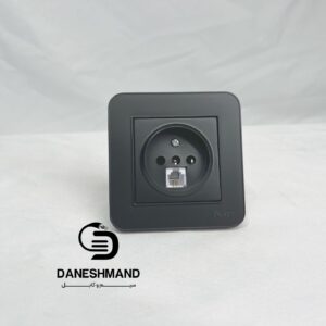 پریز تلفن توکار مشکی مات برند بکر