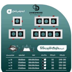 فريم دارک لايت  4 تایی (فرم خالی) 4ss   مشکی پارس شعاع توس