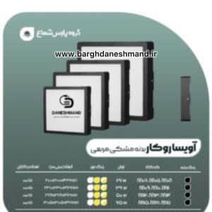 چراغ مربع روکار 50 وات آویسا پارس شعاع توس فرم مشکی