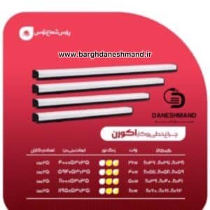 چراغ خطی اکورن 80 وات 120سانت بدنه مشکی پارس شعاع توس