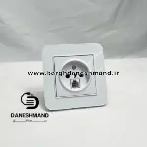 پریز تلفن توکار سفید بکر مدل آتا