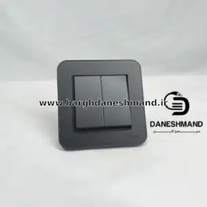 کلید دو پل  توکار مشکی مات برند بکر