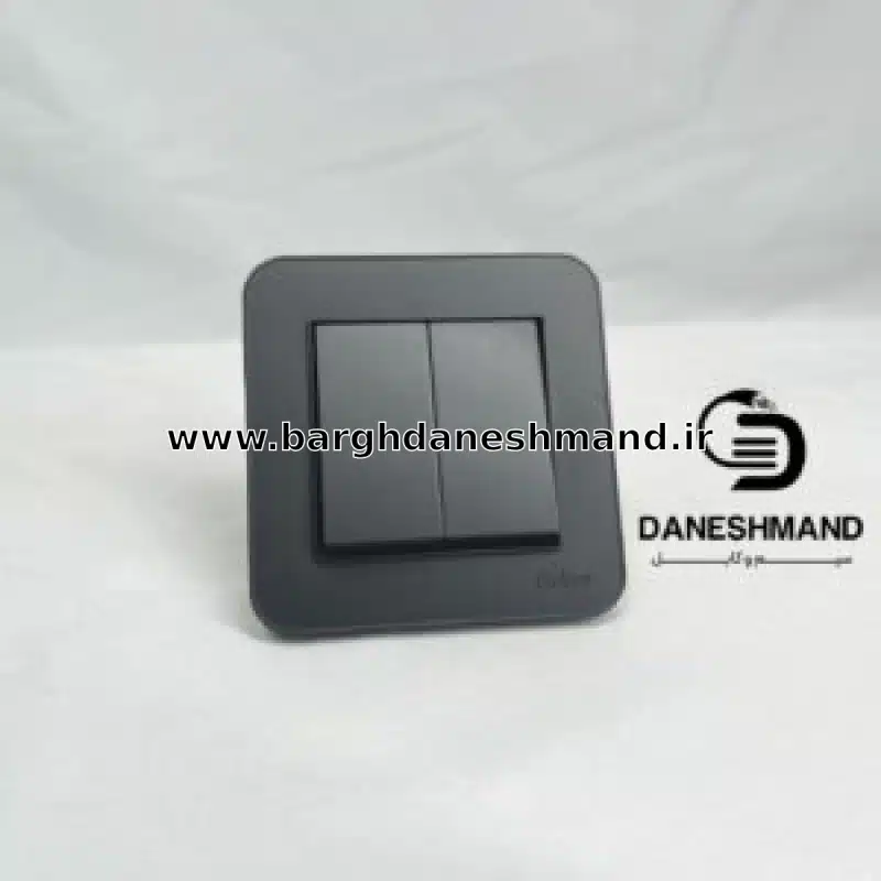 کلید دو پل توکار مشکی مات برند بکر