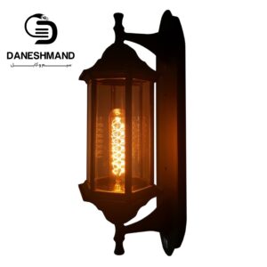 چراغ دیواری مدل کیان شیشه برنزی کد 5901 آلومینیوم