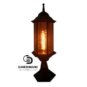 چراغ سر دری مدل کیان شیشه برنزی کد 5903 آلومینیوم