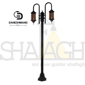 چراغ پارکی دو شعله مدل کیان کد 5909 آلومینیوم