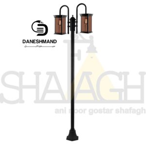 چراغ پارکی دو شعله مدل سان لایت با لامپ کد 1185 آلومینیوم