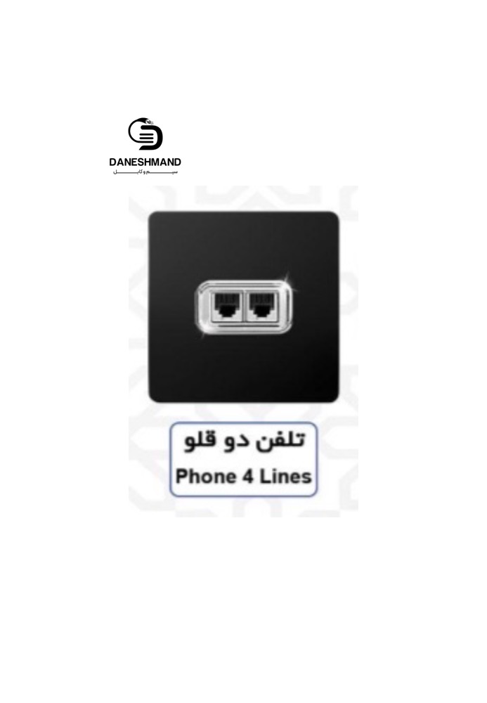 تلفن دو قلو آسیا مشکی نقره ایی مدل کریستال