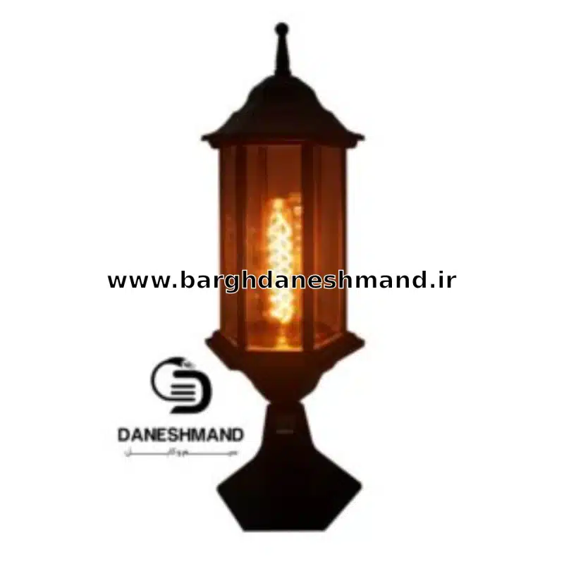 چراغ سر دری مدل کیان شیشه برنزی کد 5903 آلومینیوم