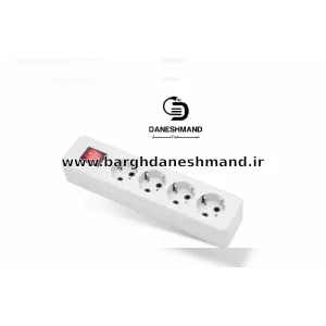 4 خانه ارت دار با کلید با کابل ۱٫۸ متری پارت الکتریک ( کد 293)
