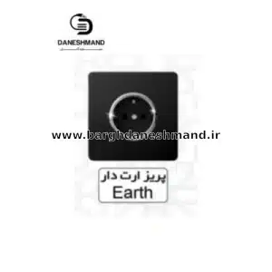 پریز  ارت دار  آسیا مشکی نقره ایی مدل کریستال