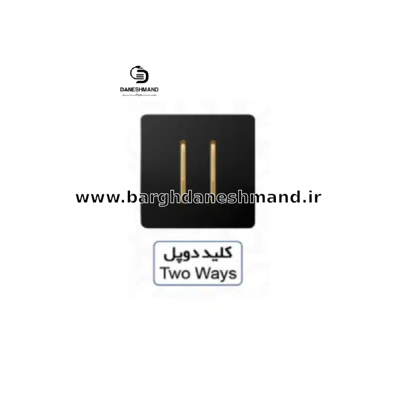 کلید دو پل آسیا مشکی طلایی مدل کریستال