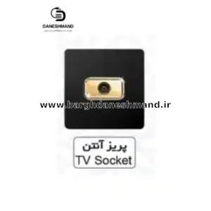 پریز  آنتن آسیا مشکی طلایی مدل کریستال