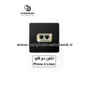 تلفن دو قلو آسیا مشکی طلایی مدل کریستال