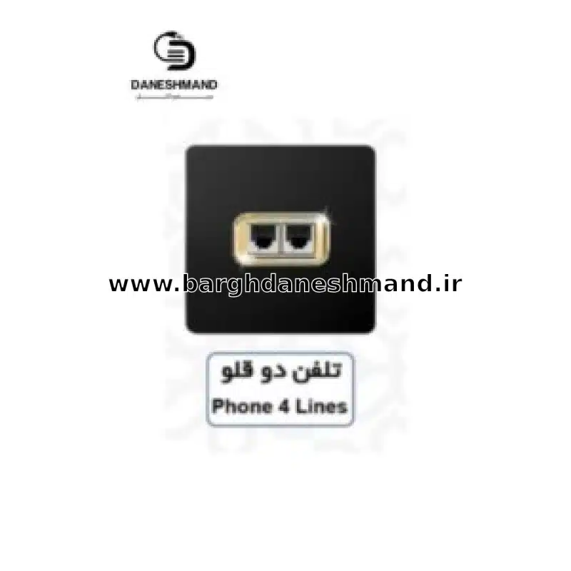 تلفن دو قلو آسیا مشکی طلایی مدل کریستال