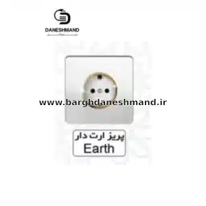 پریز ارت دار  آسیا سفید طلایی مدل کریستال