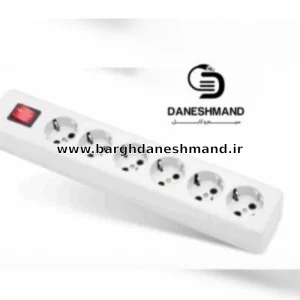 6 خانه ارت دار با کلید با کابل ۵ متری پارت الکتریک ( 992)