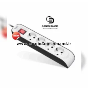 سه خانه ارت دار با کلید و کابل ۵ متری پارت الکتریک ( کد 8762)
