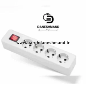 4 خانه ارت دار با کلید با کابل ۵ متری پارت الکتریک ( کد 295)