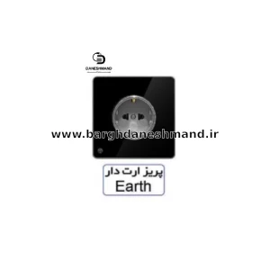 پریز  ارت دار  آسیا مشکی نقره ایی مدل یاقوت