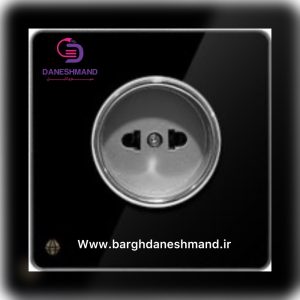 پریز ساده آسیا مشکی نقره ایی مدل یاقوت