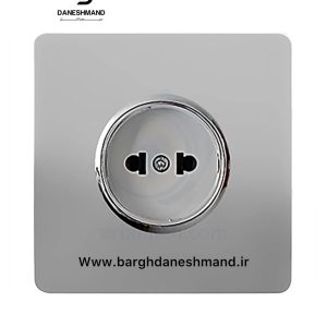 پریز ساده نقره ایی کریستال آسیا