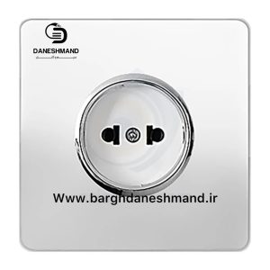 پریز ساده سفید نقره ایی کریستال آسیا