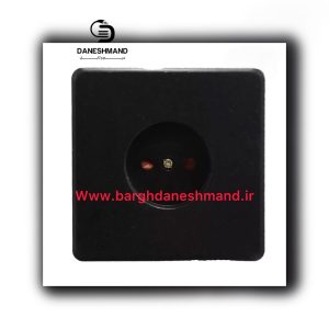 پریز ساده مشکی مات مدل خیام برند خیام