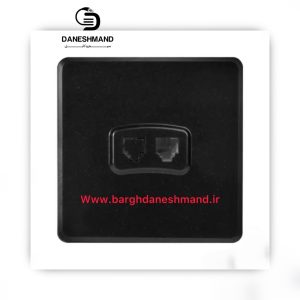 پریز تلفن 2پورت مشکی مات مدل خیام برند خیام