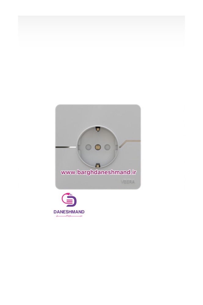 پریز ارت دار ویرا مدل تی 2(t2)سفید مات